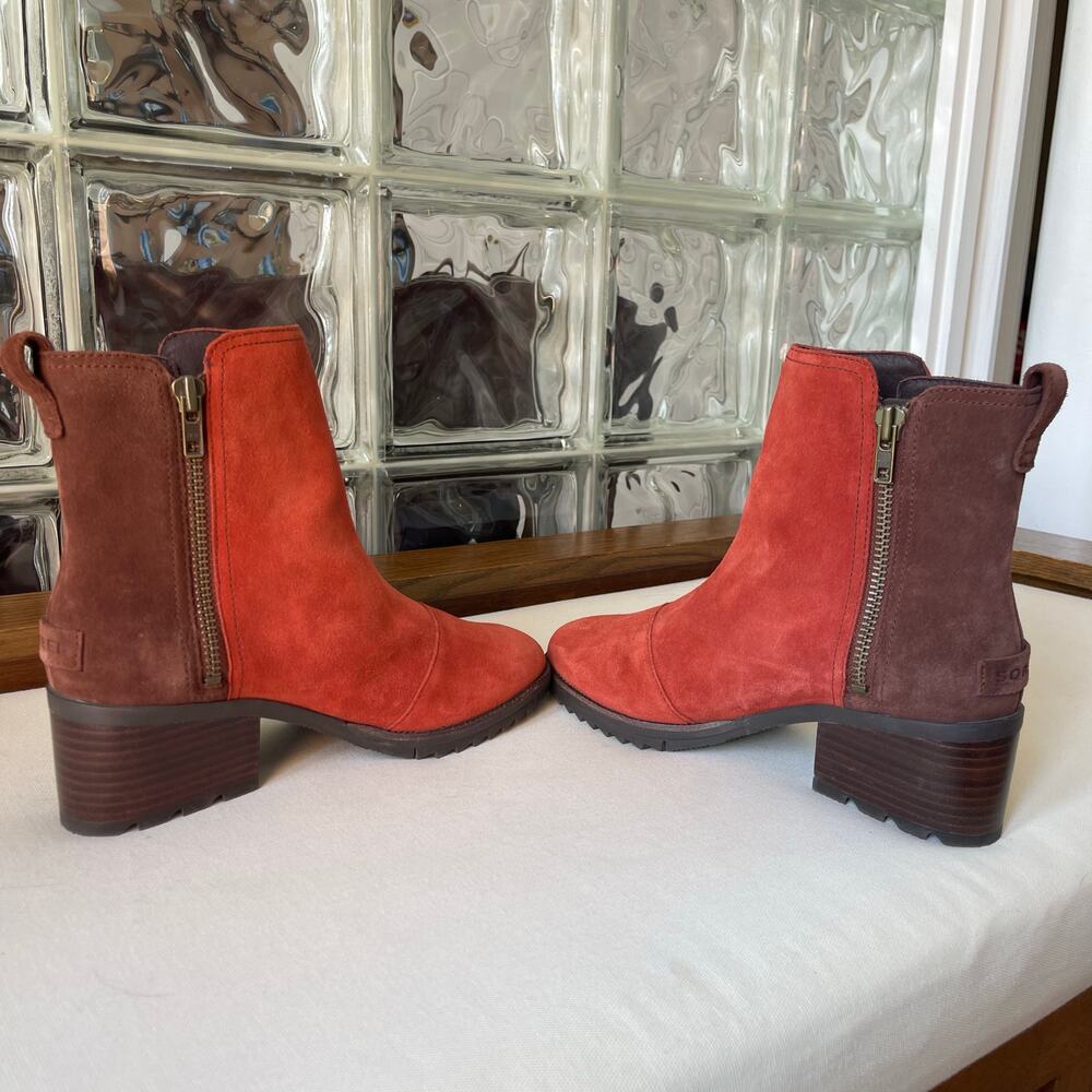 SOREL Womens Cate Bootie 8 Orange Brown EUC - Picture 6 of 8